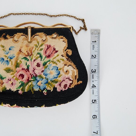 Vintage Petit Point Tapestry Evening Bag with Chain Strap - Picture 9 of 9